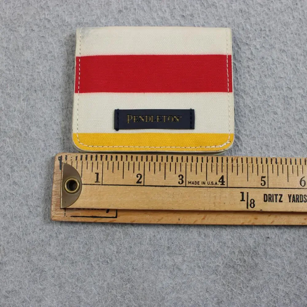 Pendleton Wallet Men Multicolor Stripe Canvas Bifold ID Window Coin Pocket Small